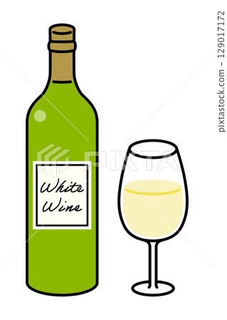 酒瓶和酒杯 129017172