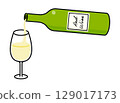 酒瓶和酒杯 129017173