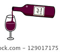 酒瓶和酒杯 129017175