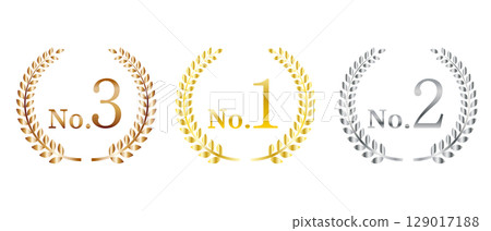 Ranking laurel icon illustration with number Ranking laurel icon illustration with number 129017188
