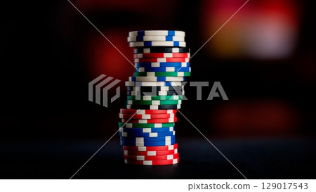 Casino Chips Stack, Wealth, Prosperity, High Roller. Great for financial themes, luxury lifestyle, investment concepts Casino Chips Stack, Wealth, Prosperity, High Roller. Great for financial themes, luxury lifestyle, investment concepts 129017543
