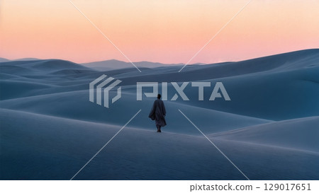 Vast Desert Landscape, Arid Beauty, Solitude, Self-Discovery. Ideal for adventurous travel, artistic expression, introspective journeys Vast Desert Landscape, Arid Beauty, Solitude, Self-Discovery. Ideal for adventurous travel, artistic expression, introspective journeys 129017651