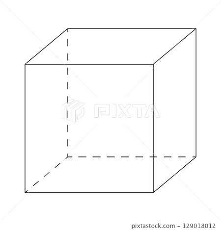Vector illustration of a transparent cube shape 129018012