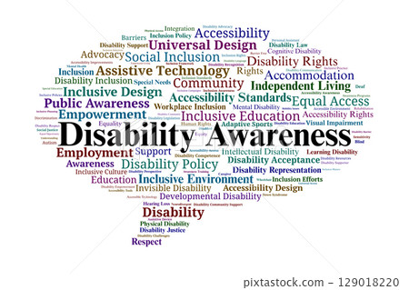 Disability Awareness Word Cloud. Essential Concepts of Inclusion, Rights, and Accessibility 129018220
