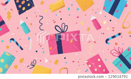 Festive gifts in vibrant colors 129018791