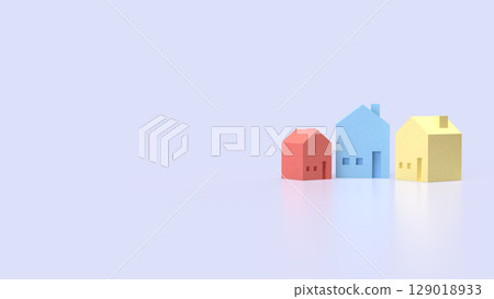 The House multi color for real estate or property concept 3d Rendering. The House multi color for real estate or property concept 3d Rendering. 129018933
