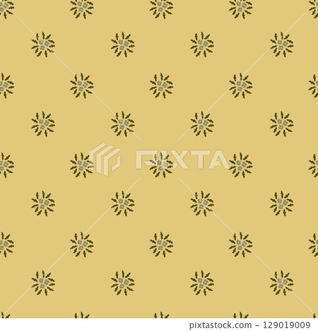 Yellow Floral Star Seamless Pattern Yellow Floral Star Seamless Pattern 129019009