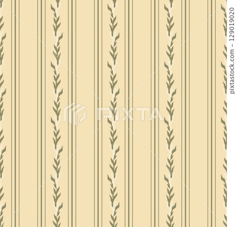 Beige Striped Leaf Seamless Pattern 129019020