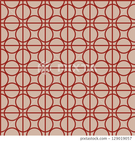 Retro Geometric Circle Grid Pattern Retro Geometric Circle Grid Pattern 129019057