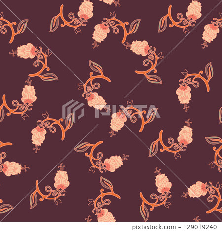 Dark Background Small Floral Pattern 129019240