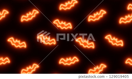 Neon-style bat pattern background Simple Halloween image Neon-style bat pattern background Simple Halloween image 129019405