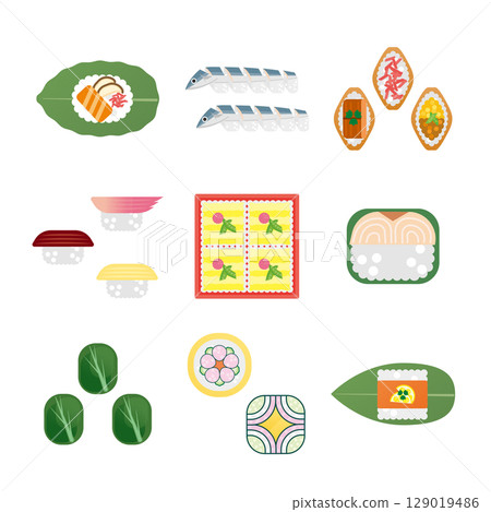 Sushi illustration set 129019486