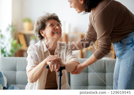 Happy patient and caregiver 129019545