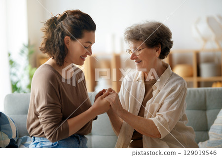 Happy patient and caregiver Happy patient and caregiver 129019546