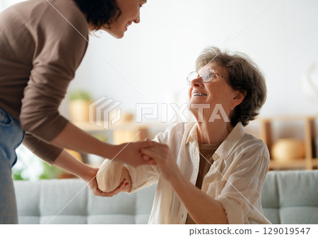 Happy patient and caregiver Happy patient and caregiver 129019547