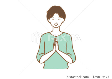 一個男人帶著幸福的表情 129019574