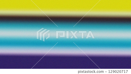 Abstract gradient background with horizontal stripes in yellow, blue, purple, and black colors with grainy noise texture 129020717