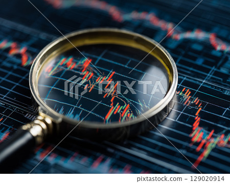 A close-up of investment analysis tools 129020914