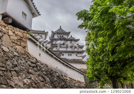 世界遺產姬路城美麗的城牆和傳統的日本建築 世界遺產姬路城美麗的城牆和傳統的日本建築 129021008