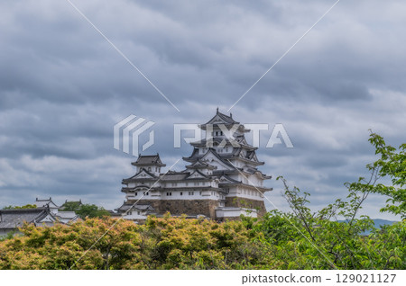 世界遺產姬路城美麗的城牆和傳統的日本建築 世界遺產姬路城美麗的城牆和傳統的日本建築 129021127