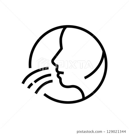 Breath smell line icon vector. breath smell sign. isolated contour symbol black illustration 129021344