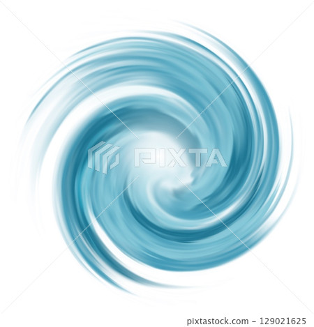 Water blue swirl on white background. Spiral air vortex. Water blue swirl on white background. Spiral air vortex. 129021625