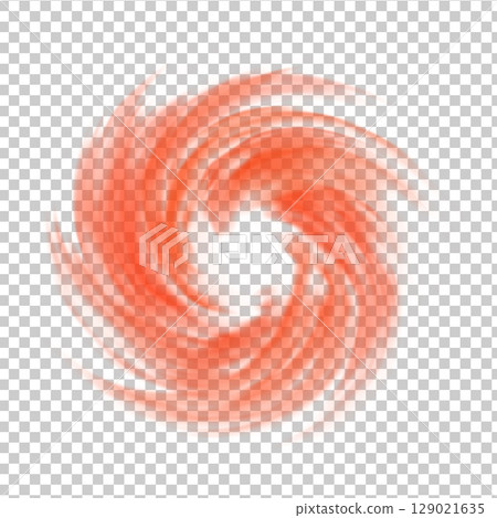 Heat air swirl wind effect on transparent background. Hot vortex infrared vector effect. 129021635