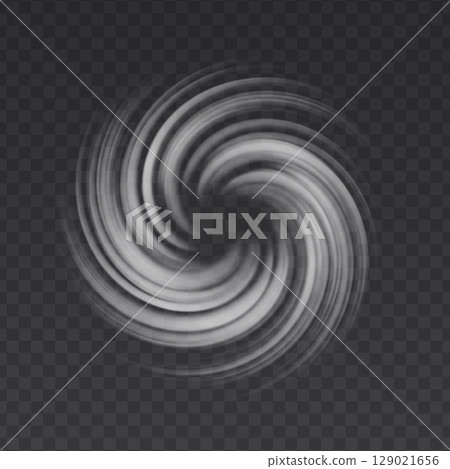Air white vortex vector effect isolated on transparent background. Circle wind flow swirl. Air white vortex vector effect isolated on transparent background. Circle wind flow swirl. 129021656