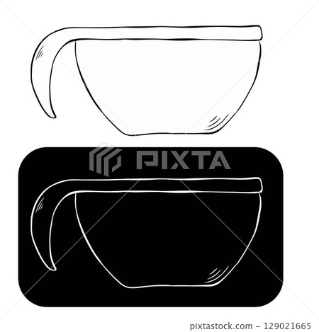 Empty plastic bowl Isolated logo. Vector graphic line ink illustration. background for banners, print for fabric, labels, t-shirt printing. For poster, flyer, banner, invitation Empty plastic bowl Isolated logo. Vector graphic line ink illustration. background for banners, print for fabric, labels, t-shirt printing. For poster, flyer, banner, invitation 129021665