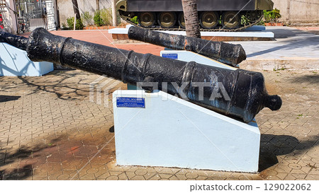 Ancient Bronze Cannon Exhibition At Binh Dinh Museum In Quy Nhon City, Vietnam. Ancient Bronze Cannon Exhibition At Binh Dinh Museum In Quy Nhon City, Vietnam. 129022062