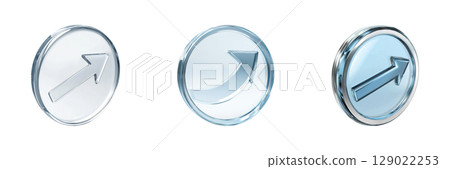 3D Glass Arrow Icons Set. Directional Navigation And Interface Design Collection Isolated On Transparent Background 3D Glass Arrow Icons Set. Directional Navigation And Interface Design Collection Isolated On Transparent Background 129022253