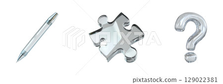 Objects Set. Creativity And Problem-Solving Concept Collection Isolated On Transparent Background 129022381
