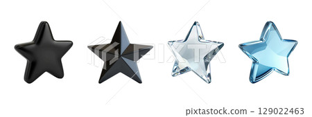 3D Star Shapes In Various Materials Set. Design And Decoration Elements Collection Isolated On Transparent Background 3D Star Shapes In Various Materials Set. Design And Decoration Elements Collection Isolated On Transparent Background 129022463