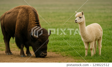 Bison suffer double losses due to lack of grass?! The moment an alpaca muttered, "Is that even possible?" 129022512