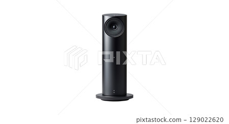 Sleek Black Tower Speaker. Modern Audio Technology For Home Entertainment Isolated On Transparent Background Sleek Black Tower Speaker. Modern Audio Technology For Home Entertainment Isolated On Transparent Background 129022620