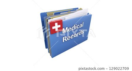 Medical Records Folder With Cross Symbol. Healthcare Documentation And Patient Information Management Isolated On Transparent Background Medical Records Folder With Cross Symbol. Healthcare Documentation And Patient Information Management Isolated On Transparent Background 129022709