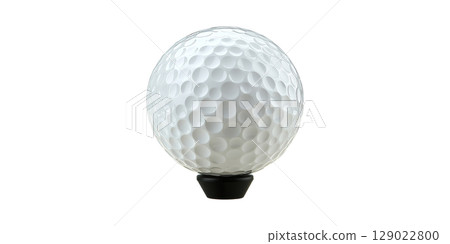 Golf Ball Shaped Light Bulb Black Base. Unique Lighting Design For Sports Enthusiasts Isolated On Transparent Background 129022800