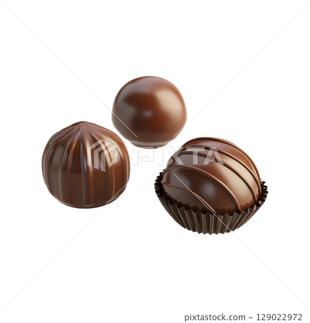 Assorted Chocolate Truffles. Gourmet Confectionery And Indulgent Treats Isolated On Transparent Background Assorted Chocolate Truffles. Gourmet Confectionery And Indulgent Treats Isolated On Transparent Background 129022972