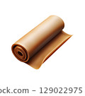Rolled Brown Parchment Paper. Versatile Material For Baking And Crafting Isolated On Transparent Background 129022975
