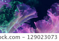 background dark neon floral lines 129023073