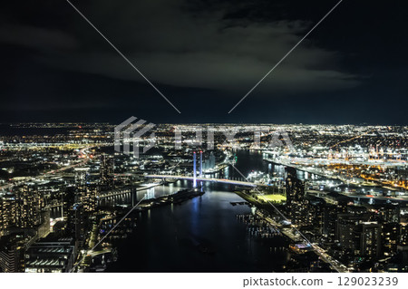 Melbourne Skyline at Night in Australia Melbourne Skyline at Night in Australia 129023239