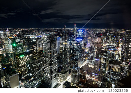 Melbourne Skyline at Night in Australia 129023266
