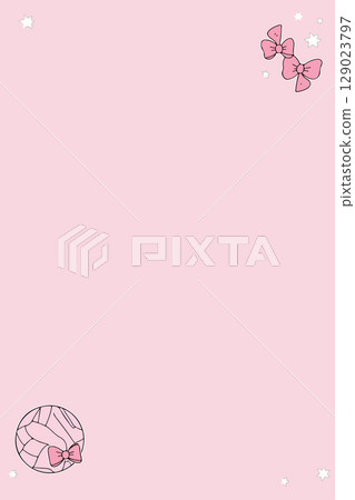 Cute Pink Background with Volleyball and Stars Cute Pink Background with Volleyball and Stars 129023797