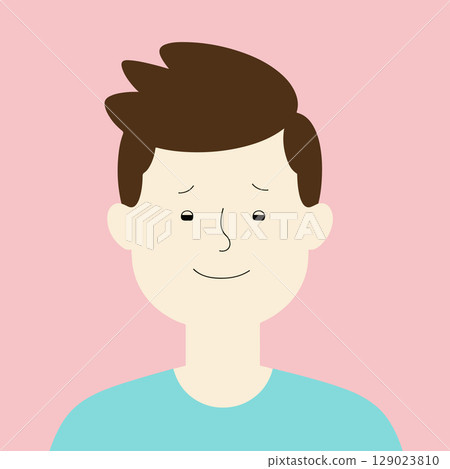 Cartoon Portrait of a Young Man Cartoon Portrait of a Young Man 129023810