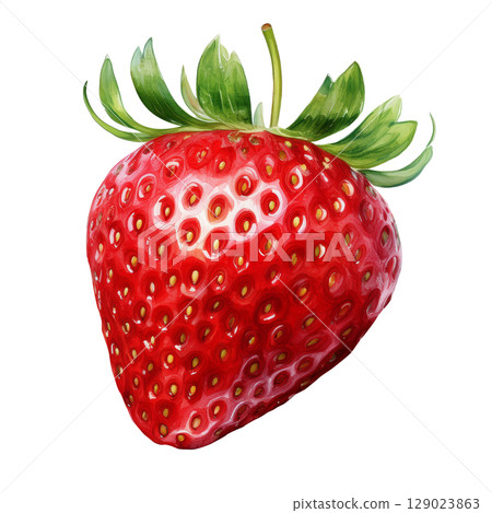 strawberry summer tropical fruits illustration Generative AI 129023863