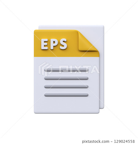 EPS file, format, 3D icon. Vector graphic format for illustrations, logos, and scalable design assets. 129024558