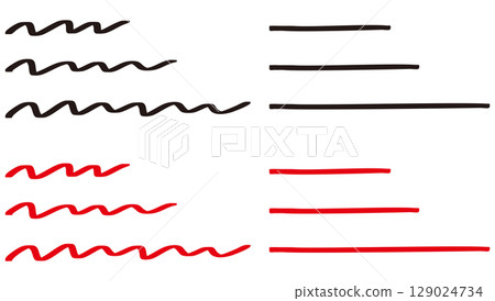 Simple hand-drawn underline illustration set 129024734