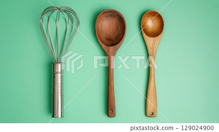 kitchen utensils whisk wooden spoon wooden serving spoon 129024900
