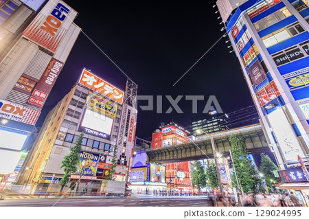 Night view of Akihabara Electric Town, Tokyo 129024995