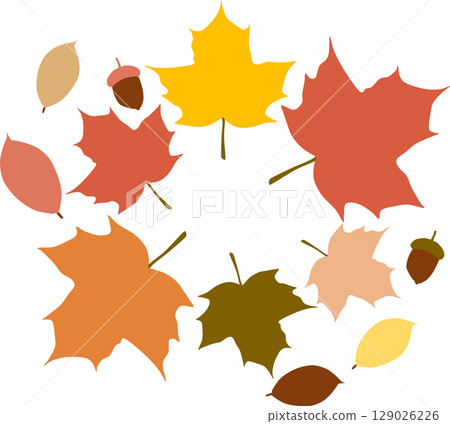 Illustration of fallen leaves in autumn 129026226